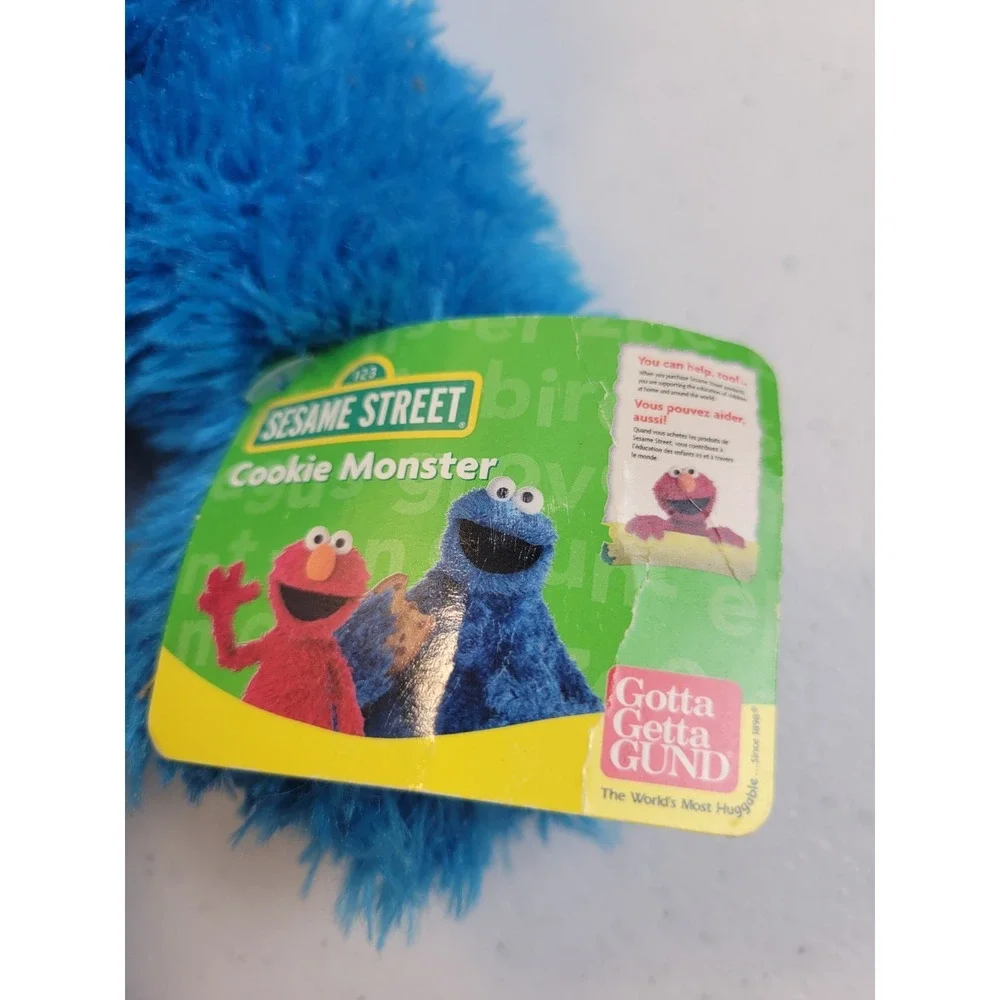 Sesame Street Cookie Monster Plush Gund 2008 Vintage‎ Stuffed Toy Blue 14